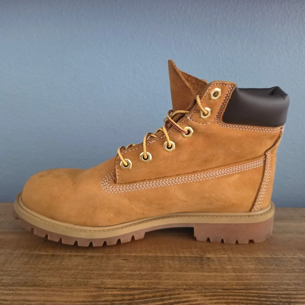 Timberland Mens 6 Inch Premium Waterproof Boots Wheat Tan Nubuck Soft Toe 7.5